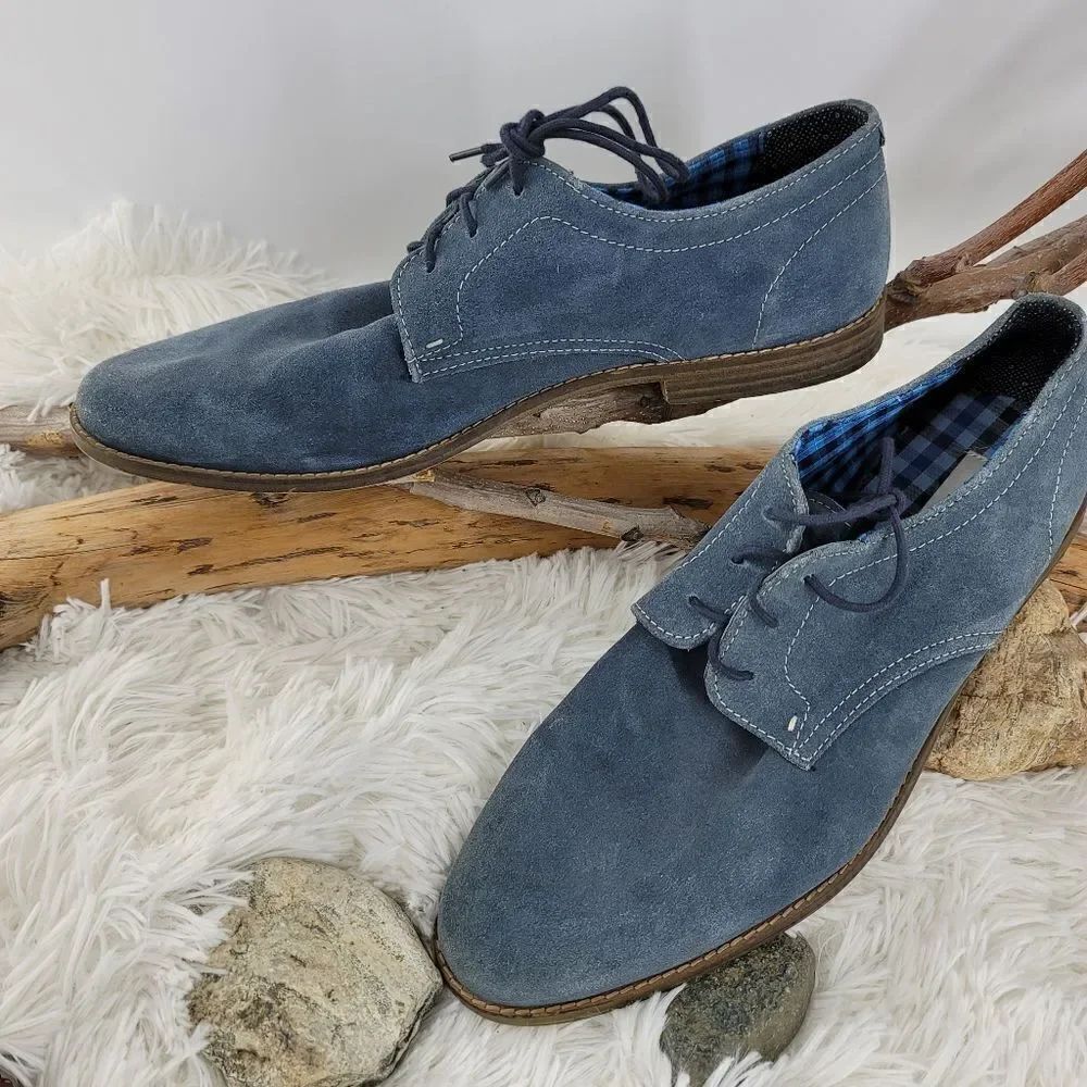 Ben Sherman blue suede Oxford shoes